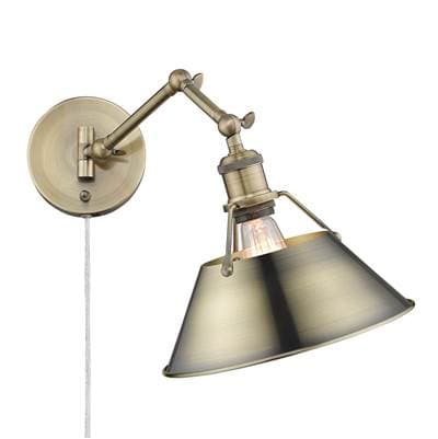 Golden Lighting Yep By Golden Lighting Orwell 1-light Swing Arm Wall Lamp - Aged Brass by Golden Lighting
