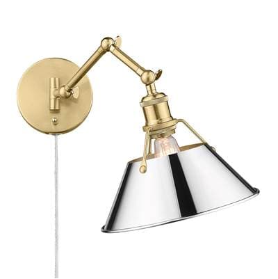 Golden Lighting Yep By Golden Lighting Orwell 1-light Swing Arm Wall Lamp in Brushed Champagne...