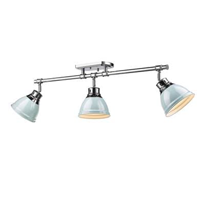 Golden Lighting Yep By Golden Lighting Duncan 3-light Semi-flush Mount in Chrome and Seafoam...