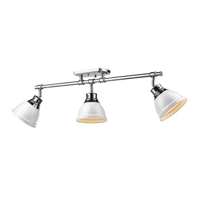 Golden Lighting Yep By Golden Lighting Duncan 3-light Semi-flush Mount in Chrome and White Shade...