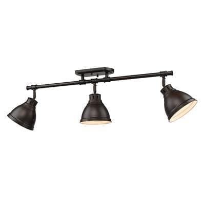 Golden Lighting Yep By Golden Lighting Duncan 3-light Semi-flush Mount in Rubbed Bronze and...