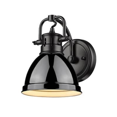 Golden Lighting Yep By Golden Lighting Duncan 1-light Vanity in Matte Black and Black Shade -... by Golden Lighting