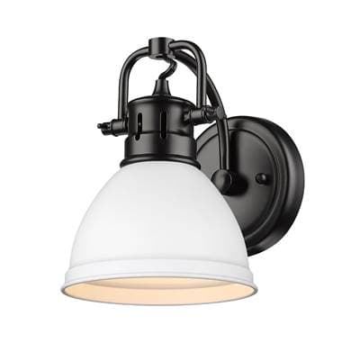 Golden Lighting Yep By Golden Lighting Duncan 1-light Vanity in Matte Black and Matte White Shade...