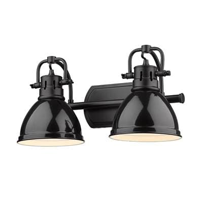 Golden Lighting Yep By Golden Lighting Duncan 2-light Vanity in Matte Black and Black Shade -...