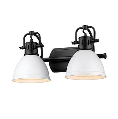 Golden Lighting Yep By Golden Lighting Duncan 2-light Vanity in Matte Black and Matte White Shade...