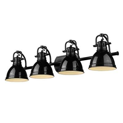 Golden Lighting Yep By Golden Lighting Duncan 4-light Vanity in Matte Black and Black Shade -...
