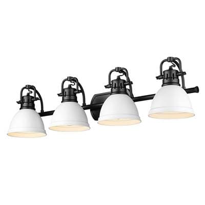 Golden Lighting Yep By Golden Lighting Duncan 4-light Vanity in Matte Black and Matte White Shade...