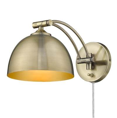 Golden Lighting Wry Lighting Rey 1-light Swing Arm Wall Lamp - Aged Brass by Golden Lighting