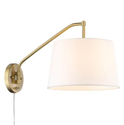 Golden Lighting Wry Lighting Ryleigh 1-light Swing Arm in Brushed Champagne Brass and Modern...