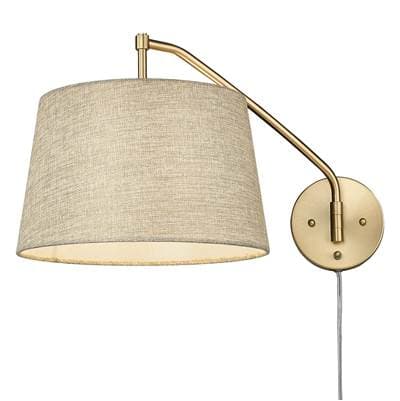 Golden Lighting Wry Lighting Ryleigh 1-light Swing Arm in Brushed Champagne Brass and Natural... by Golden Lighting