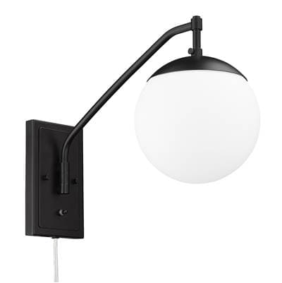 Golden Lighting Glenn 1-light Swing Arm Wall Lamp in Matte Black - Matteblack by Golden Lighting