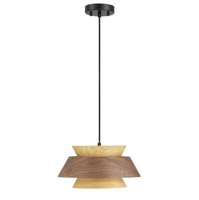Golden Lighting Aalto 1-Light 13'' Pendant in Light and Dark Walnut - Dark Walnut Light Walnut by Golden Lighting