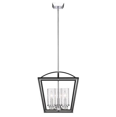 Golden Lighting Mercer 3-light Pendant in Matte Black and Chrome Accents - Matteblack by Golden Lighting