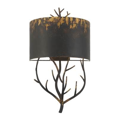 Golden Lighting Wry Lighting Arboreal 2-light Wall Sconce - Antique Black Iron