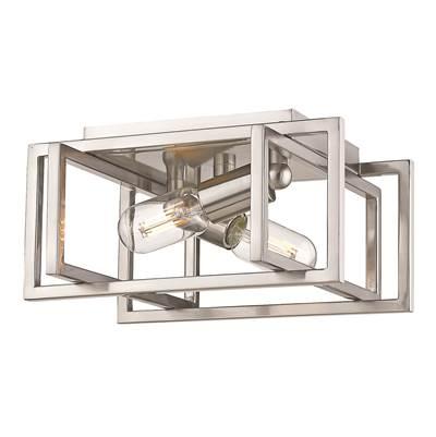Golden Lighting Tribeca 2-light Flush Mount in Pewter