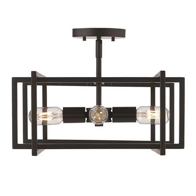 Golden Lighting Tribeca 4-light Semi-Flush Mount in Matte Black