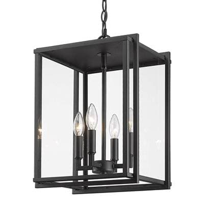 Golden Lighting Tribeca 4-light Outdoor Pendant in Natural Black - Naturalblack by Golden Lighting