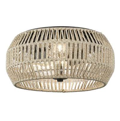 Golden Lighting Seabrooke 2-light Outdoor Ceiling in Natural Black - Naturalblack by Golden Lighting