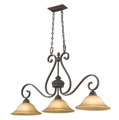 Golden Lighting Wry Lighting Mayfair 3-light Pendant - Leather Crackle by Golden Lighting