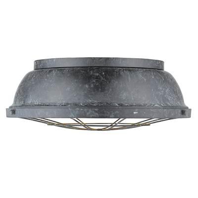 Golden Lighting Bartlett 3-light Flush Mount in Black Patina by Golden Lighting