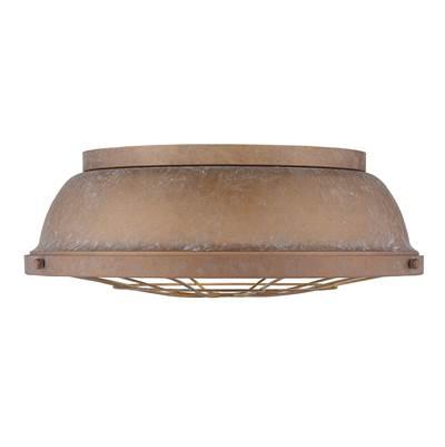 Golden Lighting Bartlett 3-light Flush Mount in Copper Patina