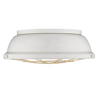 Golden Lighting Bartlett 3-light Flush Mount in French White
