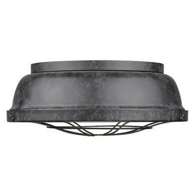Golden Lighting Bartlett 2-light Flush Mount in Black Patina