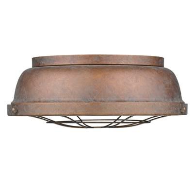 Golden Lighting Bartlett 2-light Flush Mount in Copper Patina by Golden Lighting