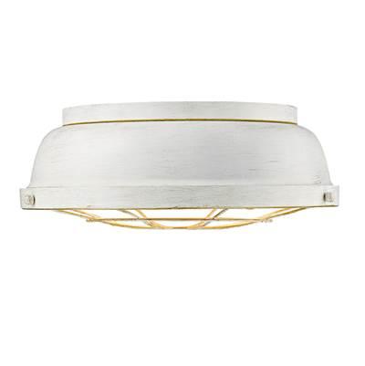 Golden Lighting Bartlett 2-light Flush Mount in French White by Golden Lighting