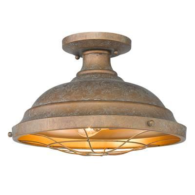 Golden Lighting Bartlett 2-light Semi-Flush Mount in Copper Patina by Golden Lighting