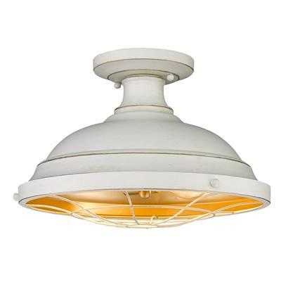 Golden Lighting Bartlett 2-light Semi-Flush Mount in French White by Golden Lighting