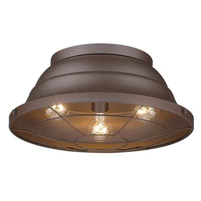 Golden Lighting Bartlett 3-light Outdoor Ceiling - Textured Bronze by Golden Lighting