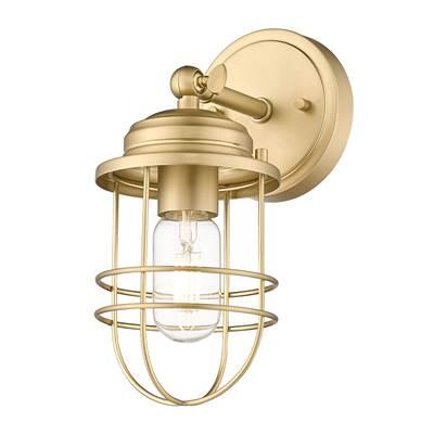 Golden Lighting Seaport 1-light Wall Sconce in Brushed Champagne Brass by Golden Lighting