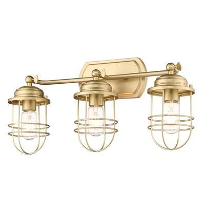 Golden Lighting Seaport 3-light Vanity in Brushed Champagne Brass by Golden Lighting