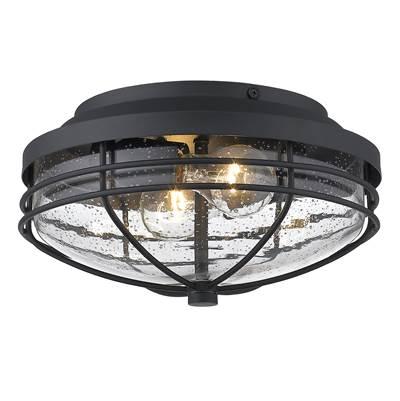 Golden Lighting Seaport 2-light Outdoor Ceiling in Natural Black by Golden Lighting