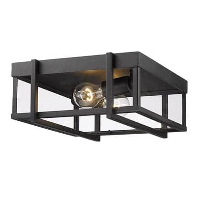 Golden Lighting Tribeca 2-light Outdoor Ceiling in Natural Black - Naturalblack by Golden Lighting