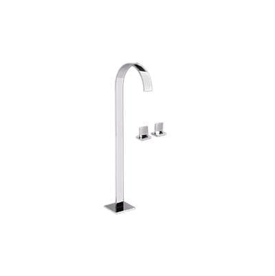 Graff Sade Floor-Mounted Vessel Filler W/Deck-Mounted Handles - Unfinished Brass by Graff