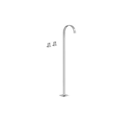 Graff Sade Floor-Mounted Tub Filler W/Deck-Mounted Handles - Unfinished Brass by Graff