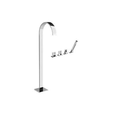 Sade Floor-Mounted Tub Filler w/Deck-Mounted Handshower & Diverter by Graff