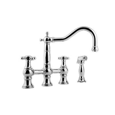 Graff Bridge Kitchen Faucet with Side Spray - Brushed Brass Pvd by Graff