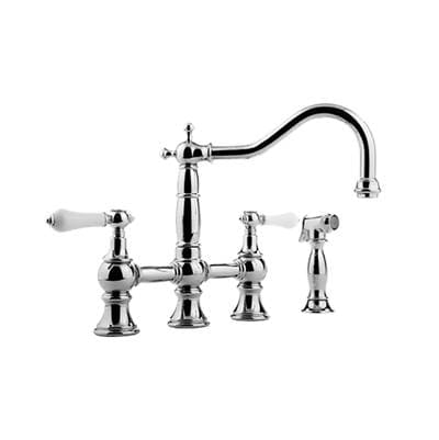 Graff Bridge Kitchen Faucet with Side Spray - Brushed Brass Pvd by Graff