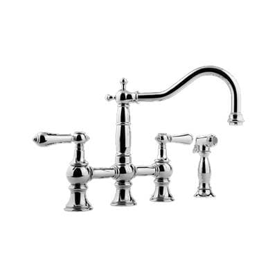 Graff Bridge Kitchen Faucet with Side Spray - Brushed Brass Pvd by Graff