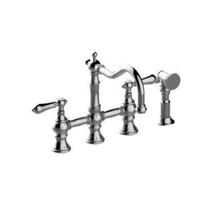 Graff Bridge Kitchen Faucet with Side Spray - Unfinished Brass