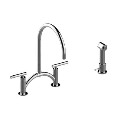 Graff Bridge Kitchen Faucet with Independent Side Spray - 24k Brushed Gold Plated by Graff