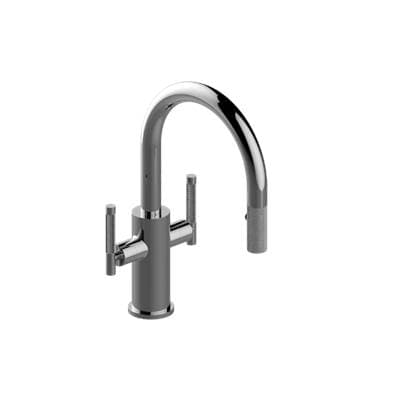 Graff Pull-down Two-handle Bar/prep Faucet - 24k Brushed Gold Plated