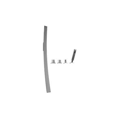Graff Luna Wall-mounted Tub Filler W/deck-mounted Handles/handshower Set - Brushed Brass Pvd
