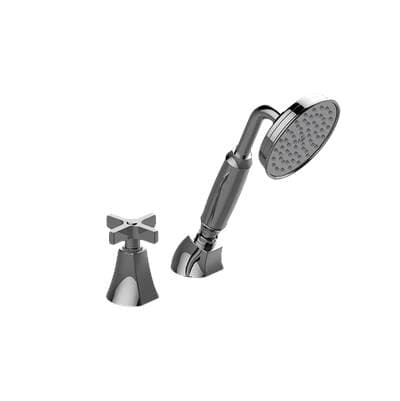 Graff Finezza DUE Deck-mounted Handshower & Diverter Set W/cross Handle (trim) - Brushed Onyx Pvd by Graff