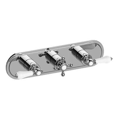 Graff Adley Traditional M-series Valve Trim with Three Handles (horizontal Orientation) - 24k...