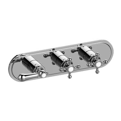 Graff Adley Traditional M-series Valve Trim with Three Handles (horizontal Orientation) - 24k...