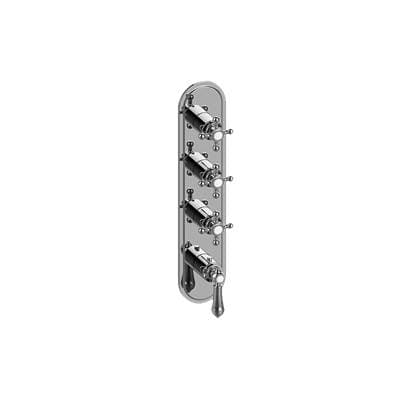 Graff Adley Traditional M-series Valve Trim with Four Handles - 24k Gold Plated